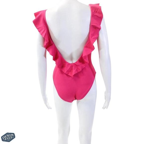 Eberjey Loreta One-Piece Textured Ruffled Swimsuit – Beetroot Pink ~ NEW/NWT!! - Picture 8 of 15